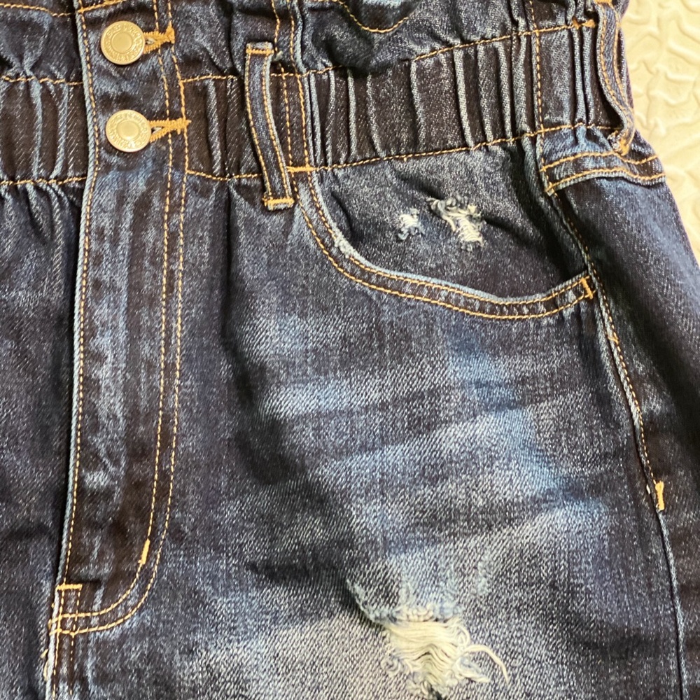 Paperbag denim mini skirt - Picture 4 of 4